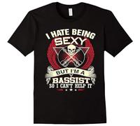 QIANHANTANG Bass Guitar but I'm A Bassist Unisex 100% Cotton Short-Sleeve T-Shirts Black L