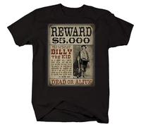 QIANHANTANG Billy The Kid Wild West Unisex 100% Cotton Short-Sleeve T-Shirts Black M