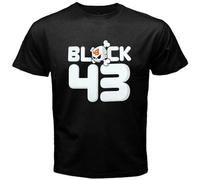 QIANHANTANG Block 43 Monster Racing Skull Logo Unisex 100% Cotton Short-Sleeve T-Shirts Black L