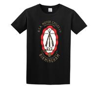 QIANHANTANG BSA Birmingham Otorcycle 3D Print Casual Unisex 100% Cotton Short-Sleeve T-Shirts Black L