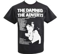 QIANHANTANG Bzz Punk Damned & The Adverts Gaye Advert Gig Guide Poster 1977 Unisex 100% Cotton Short-Sleeve T-Shirts Black M