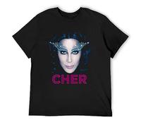 QIANHANTANG Cher D2K Admat Tour Singer Unisex 100% Cotton Short-Sleeve T-Shirts Black L