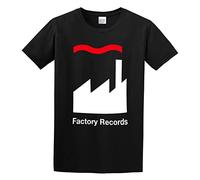 QIANHANTANG Factory Records Retro Record Label Music Happy Mondays Unisex 100% Cotton Short-Sleeve T-Shirts Black XXXL
