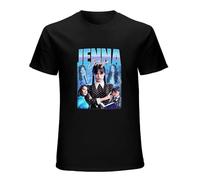 QIANHANTANG Feid Jenna Ortega Homage Unisex 100% Cotton Short-Sleeve T-Shirts Black XXXL