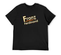 QIANHANTANG Franz Ferdinand Unisex 100% Cotton Short-Sleeve T-Shirts Black XL
