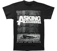 QIANHANTANG Funny Asking Alexandria Unisex 100% Cotton Short-Sleeve T-Shirts Black XL