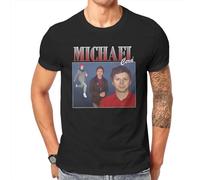 QIANHANTANG Homme Michael Cera Superbad Geek Teenagers Unisex 100% Cotton Short-Sleeve T-Shirts Black S