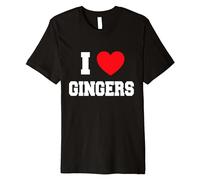 QIANHANTANG I Love Gingers Unisex 100% Cotton Short-Sleeve T-Shirts Black L