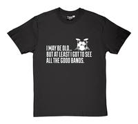 QIANHANTANG I May Be Old But At Least I Got To See All The Good Bands Unisex 100% Cotton Short-Sleeve T-Shirts Black XXL