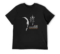 QIANHANTANG Joe Cocker Profile Hymn For My Soul Tour Unisex 100% Cotton Short-Sleeve T-Shirts Black XL