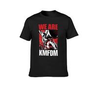 QIANHANTANG KMFDM We Are KMFDM Industrial Front 242 Die Krupps Mdfmk Ebm Unisex 100% Cotton Short-Sleeve T-Shirts Black XL