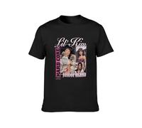 QIANHANTANG Lil Kim Hardcore Rap Album Unisex 100% Cotton Short-Sleeve T-Shirts Black XL