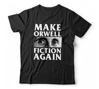 QIANHANTANG Make Orwell Fiction Again 1984 Big Brother Conspiracy Unisex 100% Cotton Short-Sleeve T-Shirts Black XXL