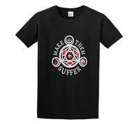 QIANHANTANG Make Them Suffer Old Souls Unique Unisex 100% Cotton Short-Sleeve T-Shirts Black XXL