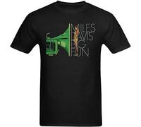 QIANHANTANG Miles Davis Big Fun Funny Unisex 100% Cotton Short-Sleeve T-Shirts Black M
