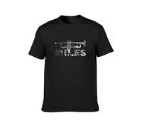 QIANHANTANG Miles Davis Jazz Unisex 100% Cotton Short-Sleeve T-Shirts Black S