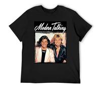 QIANHANTANG Modern Talking Unisex 100% Cotton Short-Sleeve T-Shirts Black XXXL