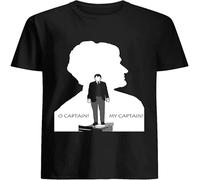 QIANHANTANG O Captain My Captain 84 Unisex 100% Cotton Short-Sleeve T-Shirts Black XXL