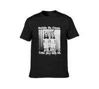 QIANHANTANG OTC Shinning Horror Redrum Movie Grady Twins Scary Creepy Halloween Unisex Cotton T-Shirts Black L