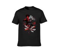 QIANHANTANG Persona 5 Hero Unisex 100% Cotton Short-Sleeve T-Shirts Black L