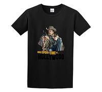 QIANHANTANG Rick Dalton Once Upon A Time Hollywood Leonardo Dicaprio Unisex 100% Cotton Short-Sleeve T-Shirts Black S