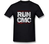 QIANHANTANG Run Cmc Logo Unisex 100% Cotton Short-Sleeve T-Shirts Black XXXL