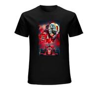 QIANHANTANG Sebastian Vettel 5 Black Racing Unisex 100% Cotton Short-Sleeve T-Shirts Black XXL