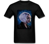 QIANHANTANG Sense8 Riley Blue Art Unisex 100% Cotton Short-Sleeve T-Shirts Black XXL