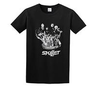 QIANHANTANG Skillet Poster Unisex 100% Cotton Short-Sleeve T-Shirts Black L