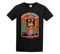 QIANHANTANG Smells Like Christmas Unisex 100% Cotton Short-Sleeve T-Shirts Black M