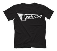 QIANHANTANG Studio One Records Unisex 100% Cotton Short-Sleeve T-Shirts Black XXXL