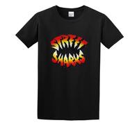 QIANHANTANG The Kamakaze Street Sharks Printing Custom Unisex 100% Cotton Short-Sleeve T-Shirts Black S