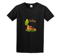 QIANHANTANG Timico Custom Happy Bear Is Eating Honeys Unisex 100% Cotton Short-Sleeve T-Shirts Black XXL