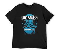 QIANHANTANG UK Subs Another Kind of Blues Unisex 100% Cotton Short-Sleeve T-Shirts Black XXXL
