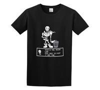 QIANHANTANG Undertale Papyrus Trash Can Unisex 100% Cotton Short-Sleeve T-Shirts Black L