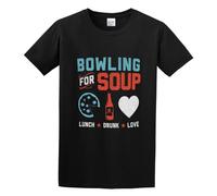 QIANHANTANG Violet Tammy Bowling Oup Lunch Drunk Love Unisex 100% Cotton Short-Sleeve T-Shirts Black M