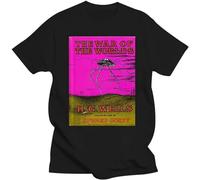 QIANHANTANG War of The Worlds HG Wells Book Cover Unisex 100% Cotton Short-Sleeve T-Shirts Black XXL