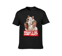 QIANHANTANG Wheres The Lamb Sauce Unisex 100% Cotton Short-Sleeve T-Shirts Black XXL