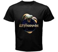 QIANHANTANG White Snake Whitesnake Unisex 100% Cotton Short-Sleeve T-Shirts Black M