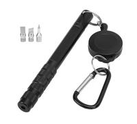 Qianjyvous Afilador de Ranuras para Palos de Golf, Limpiador de Palos de Golf de aleación de Aluminio con 3 Cabezales reemplazables, Herramienta portátil para Limpiar Las Ranuras y Mejorar el (Negro)