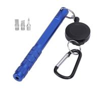 Qianjyvous Afilador de Ranuras para Palos de Golf, Limpiador de Palos de Golf de aleación de Aluminio con 3 Cabezales reemplazables, Herramienta portátil para Limpiar Las Ranuras y Mejorar el (Azul)