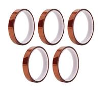 Qianjyvous High Temperature Tape Polyimide Heat Resistant Tape for Electronics, Thermal Transfer Tape for Reflow Soldering, 300°C Heat Resistance, 5 Pcs Set (15mm)