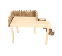 Qianjyvous Plataforma de Escalada para hámster, Madera Natural, Estable, Multifuncional, Parque Infantil con Escalera giratoria para Mascotas pequeñas