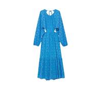 QIANKUN Vestido midi con bordado de corte atado para mujer, vintage, espalda descubierta, cintura elástica, como en la imagen1, S