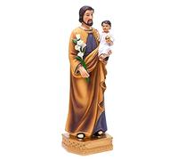 QIANLING 20cm Estatua San Jose Resina - Figura Religiosa católica de San José con el Niño Jesús, Ideal para Altar, Iglesia y hogar. Regalo Espiritual para Bautizo, confirmación y Navidad