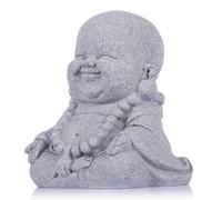 QIANLING Estatua de Buda sonriente de 7,6 cm para interior, monje Zen chino Baby Buda, ornamento de escultura de buena suerte, decoración Feng Shui, mito de Buda, ídolo para la paz, decoración
