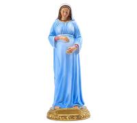 QIANLING Estatua de la Virgen María embarazada - Figura de madre de Dios de resina de 8.4 pulgadas, decoración religiosa católica para sala de oración, altar del hogar, iglesia, estante o mesa, regalo