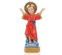 QIANLING Figura del Divino Niño Jesús - Escultura Religiosa de 20 cm en Resina, Estatua Católica para Altares y Decoración Religioso para Bautizo, Comunión, Navidad y Devoción Cristiana