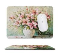 QIANLUOO Alfombrilla de Ratón Gaming, Alfombrilla de Ratón Fina y Suave para Juegos 36 x 30 cm, Impermeable y Base Antideslizante, Mejora la precisión y la Velocidad - Jarrón de Lirio h-45