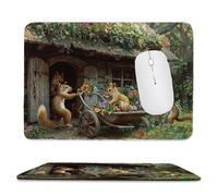 QIANLUOO Alfombrilla de Ratón Gaming, Alfombrilla de Ratón Fina y Suave para Juegos 42 x 35 cm, Impermeable y Base Antideslizante, Mejora la precisión y la Velocidad - Ardilla de cabaña h-854